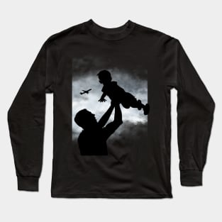 Father and son silhouette Long Sleeve T-Shirt